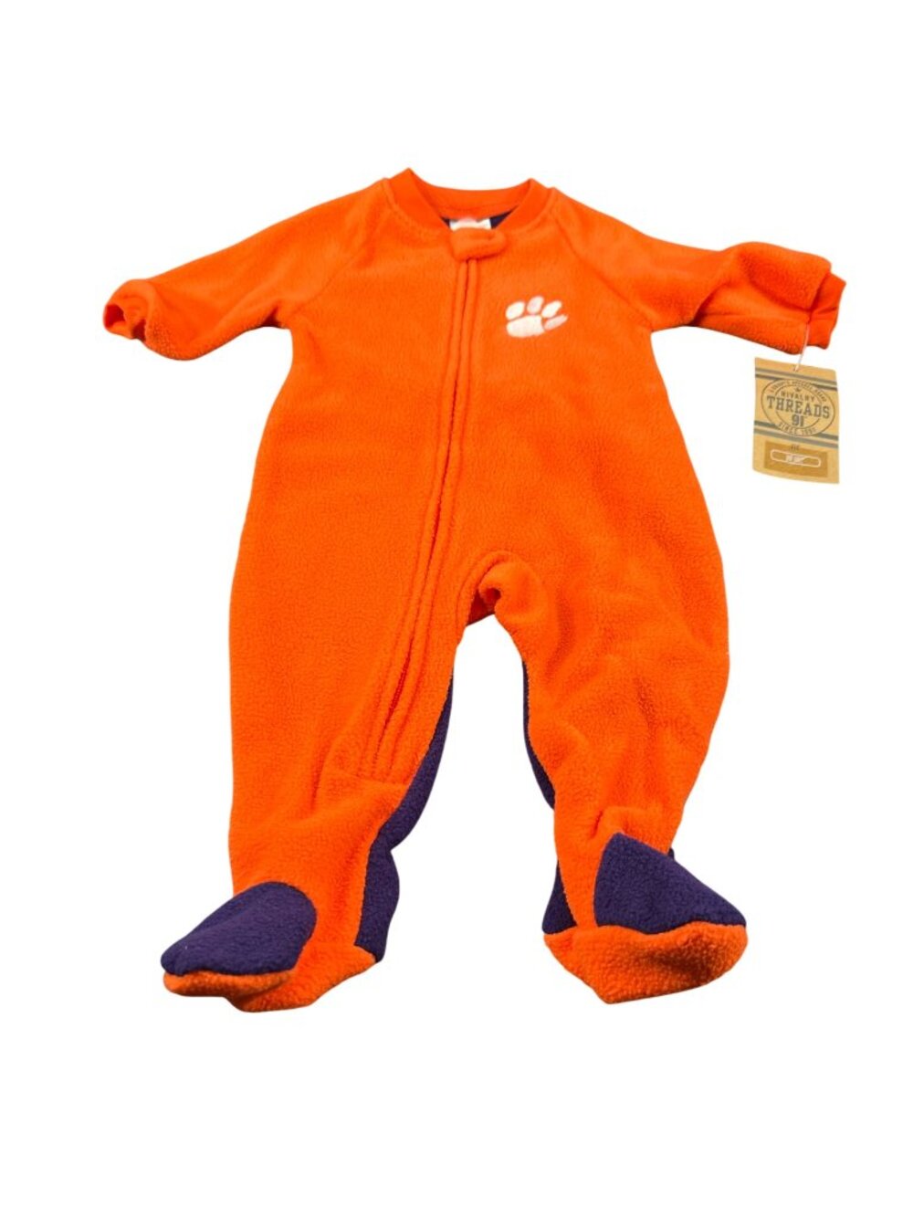 Rivalry Threads Infant Sz 3-6 Month One Piece Sleeper Clemson Orange Purple New